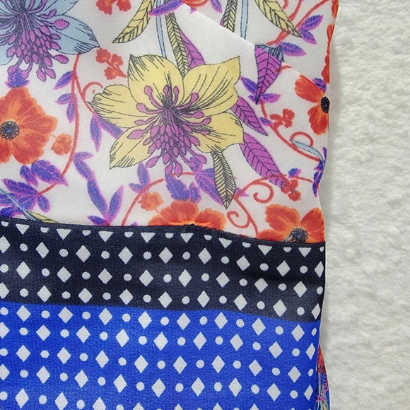 Maggy London Sleeveless Floral Halter Midi Dress Back Bow Lined Size 10 - Picture 3 of 14